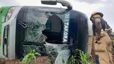 STC bus carrying SHS students involved in accident on Accra-Cape Coast Highway